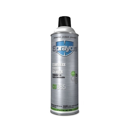 Sprayon CD885 stainless steel cleaner 17 oz silver aerosol can lemon scent pH neutral surface cleaner