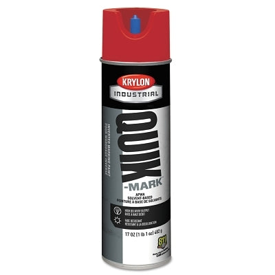 Quik-Mark APWA Solvent-Based Inverted Marking Paint, 17 oz Aerosol Can, Red