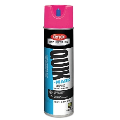 Quik-Mark Fluorescent Inverted Marking Paint, Water Base, 17 oz Aerosol, Fluorescent Pink