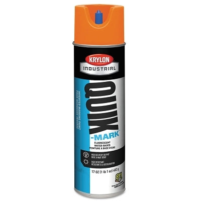 Quik-Mark Fluorescent Inverted Marking Paint, Water Base, 17oz Aerosol, Fluorescent Orange