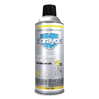 LU100 White Lithium Grease, 11 oz Fill, 16 oz Container, Aerosol Can