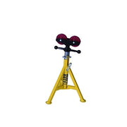 Sumner Hi Jack heavy-duty pipe stand 2000 lb cap steel roller head adjustable 28-49 in height yellow tripod pipe stand