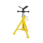 Sumner heavy-duty Lo Jack vee pipe stand, 2500 lb cap, adjustable 21-36 in height, yellow tripod