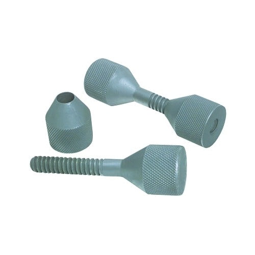 Sumner 780430 flange pin set 5/8 to 1-5/8 in gray knurled steel pins with tapered and threaded components shown
