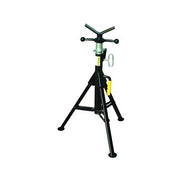 Sumner Big V Jack pipe stand, yellow tripod with black V-head, adjustable height, 2500 lb capacity, 4-36 in pipe, pipe stand