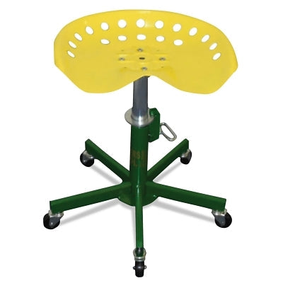 Welder's Stool, 15 in to 22 in H, 300 lb Weight Capacity, Steel, Green/Yellow