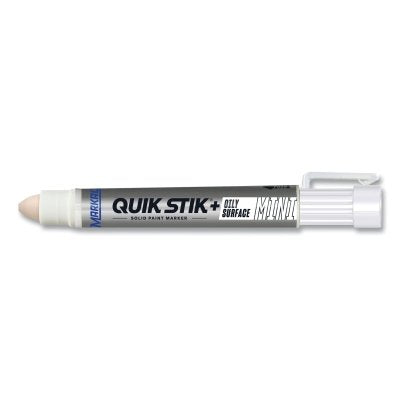 Quik Stik+ Oily Surface Mini Solid Paint Marker, 5/16 in dia Medium Bullet, White