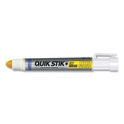 Quik Stik+ Oily Surface Mini Solid Paint Marker, 5/16 in dia Medium Bullet, Yellow