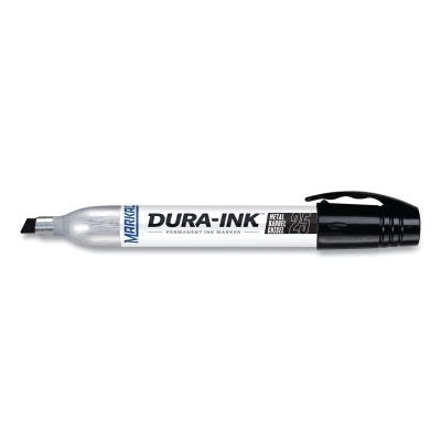 DURA-INK 25 Permanent Ink Marker, Black, 1/8 in to 1/4 in Tip, Chisel