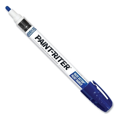 PAINT-RITER VALVE ACTION Paint Marker, Blue, 1/8 in Tip, Medium