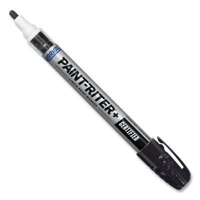 Paint-Riter+ Certified Liquid Paint Marker, Black, 1/8 in Tip, Medium