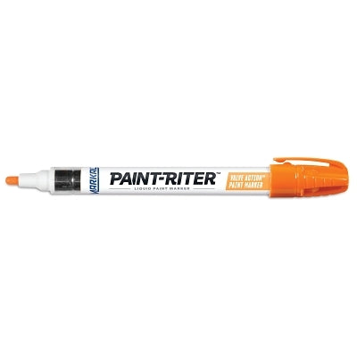 Paint-Riter Valve Action Paint Marker, Fluorescent Orange, 1/8 in, Medium