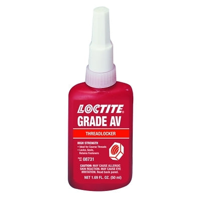 087 Grade AV Threadlocker, 50 mL, 1 in Thread, Red