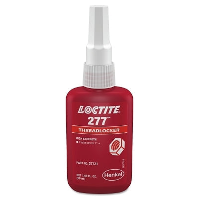 277 High-Strength Threadlocker, 50 mL, 7/8 in dia or Smaller, Red