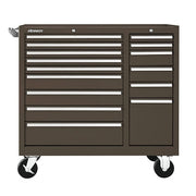 Mintenance Cart, 39-3/8 in W x 18 in D x 39 in H, 15 Drawers, Brown