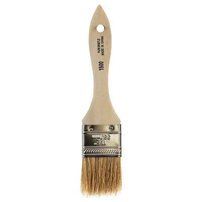 White Chinese Bristle Paint Brush, 5/16 in Thick x 1-1/2 in W, Wood Handle