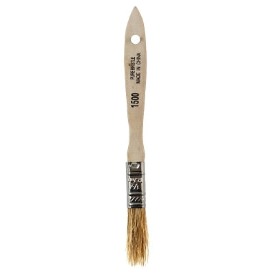White Chinese Bristle Paint Brush, 1/4 in Thick x 1/2 in W, Wood Handle