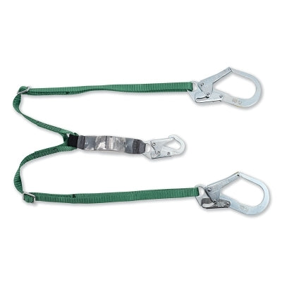 V-Series Standard Twin-Leg Adjustable Shock Absorbing Lanyard, 6 ft, Large Snaphooks