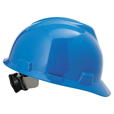 V-Gard Slotted Hard Hat Cap, Fas-Trac III Suspension, Blue