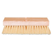 Deck Scrub Brushes, 10 in Hardwood Block, 2 in L Trim, White Tampico
