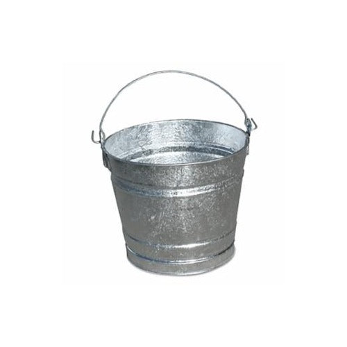 Magnolia Brush hot-dipped galvanized steel pail 14 qt round tapered body wire bail handle galvanized pail