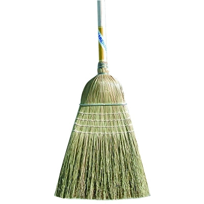 Warehouse Corn Broom, 19 in Trim L, Broom Corn/Fiber