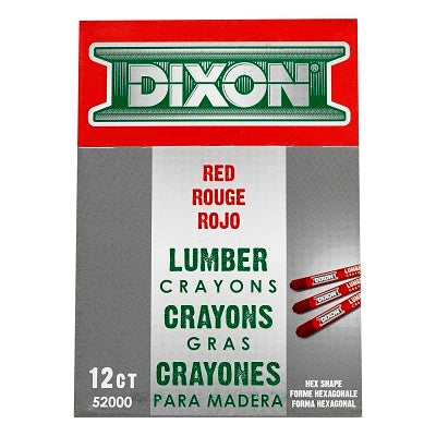 Lumber Crayon, 1/2 in dia X 4-1/2 in L, Red