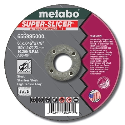 Metabo Super Slicer 655995 cutting wheel 6 in x 0.045 in x 7/8 in A60-XP 10200 RPM