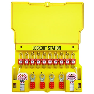 Safety Series Lockout Stations with Key Registration Card, 15-1/2 in H x 22 in W