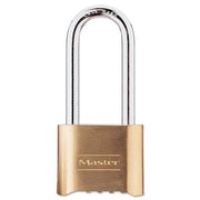 No. 175 Combination Brass Padlock, 5/16 in dia, 2-1/4 in L x 1 in W, Brass