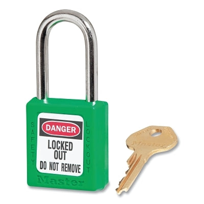 Zenex Thermoplastic Safety Lockout Padlock, 410, 1-1/2 W x 1-3/4 H Body, 1-1/2 in H Shackle, KD, Green