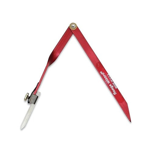 Flange Wizard radius marker small 22 in circumference red folding arms with scribe tip and center pivot radius marker
