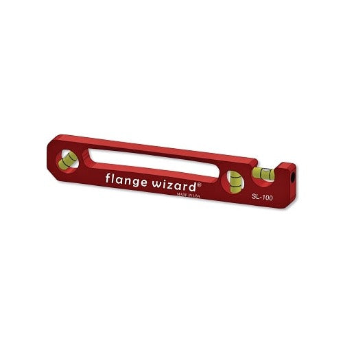 Flange Wizard SL-100 standard 9 in pocket level red anodized aluminum body 3 vials magnetic base