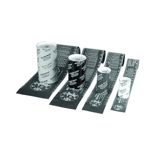 Flange Wizard Wizard Wrap small heat resistant wrap rolls multiple sizes black and white unrolled heat shield wrap