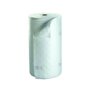 3M high-capacity petroleum sorbent roll, absorbs 73 gal, 38 in x 144 ft, white bonded roll