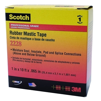 Rubber Mastic Tapes 2228, 2 in x 10 ft, 65 mil, Black
