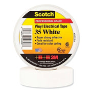 Vinyl Electrical Color Coding Tape, 35, 3/4 in W x 66 ft L, White