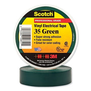 Vinyl Electrical Color Coding Tape, 35, 3/4 in W x 66 ft L, Green