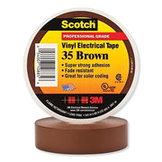 Vinyl Electrical Color Coding Tape, 35, 3/4 in W x 66 ft L, Brown