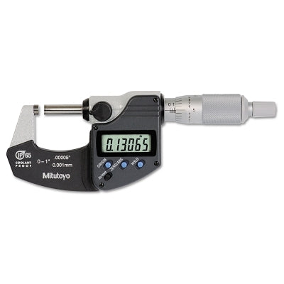 Series 293 IP65 Digimatic Outside Micrometer, 0 to 1 in/0  to 25.4 mm