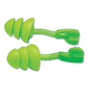 Glide Trio Reusable Twist-In Earplugs, TPE, Green, Corded