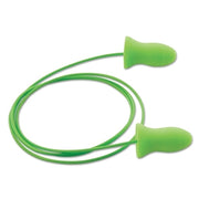 Meteors Disposable Earplugs, Foam, Green, Corded