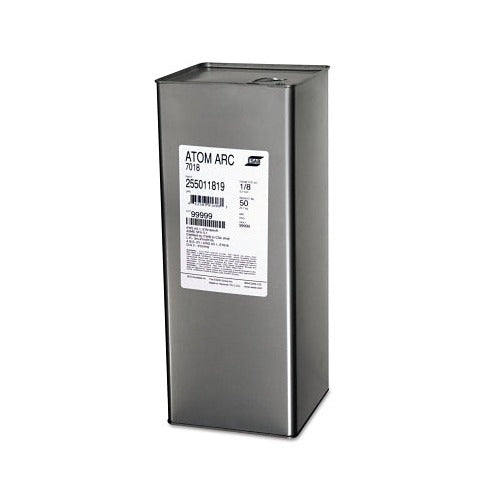 ESAB Atom Arc 7018 electrode 5/32 in dia 14 in 50 lb hermetically sealed metal can welding electrode