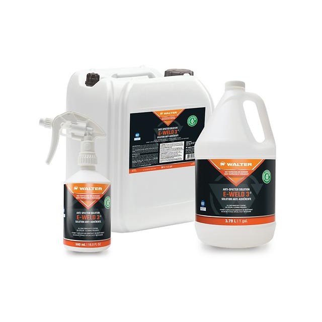Walter 53F255 E-Weld 3 anti-spatter solution 3.78L jug with spray bottle and large container anti-spatter solution