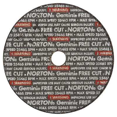 Gemini Type 1 Reinforced Cut-Off Wheel, 3 in dia, 1/8 in Thick, 3/8 in Arbor, 36 Grit, Aluminum Oxide