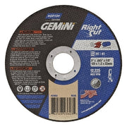 Gemini RightCut Right Angle Cut-Off Wheel, Type 01/41, 5 in dia x 0.045 in Thick x 7/8 in Arbor, 25 EA/BOX