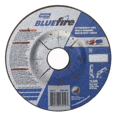 Bluefire Type 27 Depressed Center Wheel, 4-1/2 in x 1/8 x 7/8, 30 Grit, Zirconia Alumina