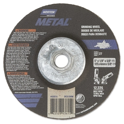 Gemini Depressed Center Wheel, 6" Dia, 1/4" Thick, 7/8" Arbor