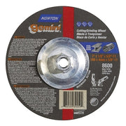 Gemini Depressed Center Wheel, 7" Dia, 1/8" Thick, 5/8" Arbor, 24 Grit