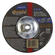 Gemini Depressed Center Wheel, 7" Dia, 1/4" Thick, 5/8" Arbor, 24 Grit